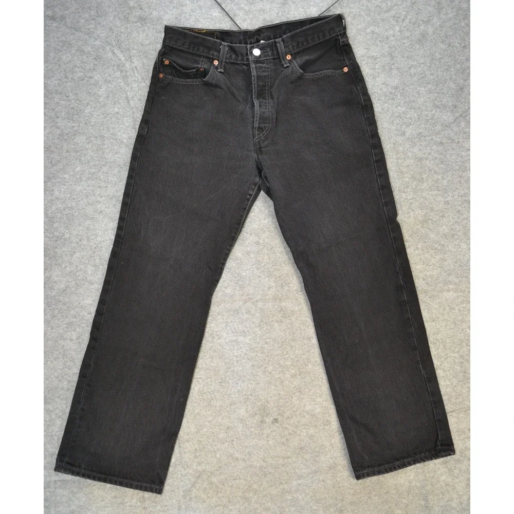 VTG Levis 501 Jeans Mens 32x29 Black Button Straight Original Denim Tag(34x30)